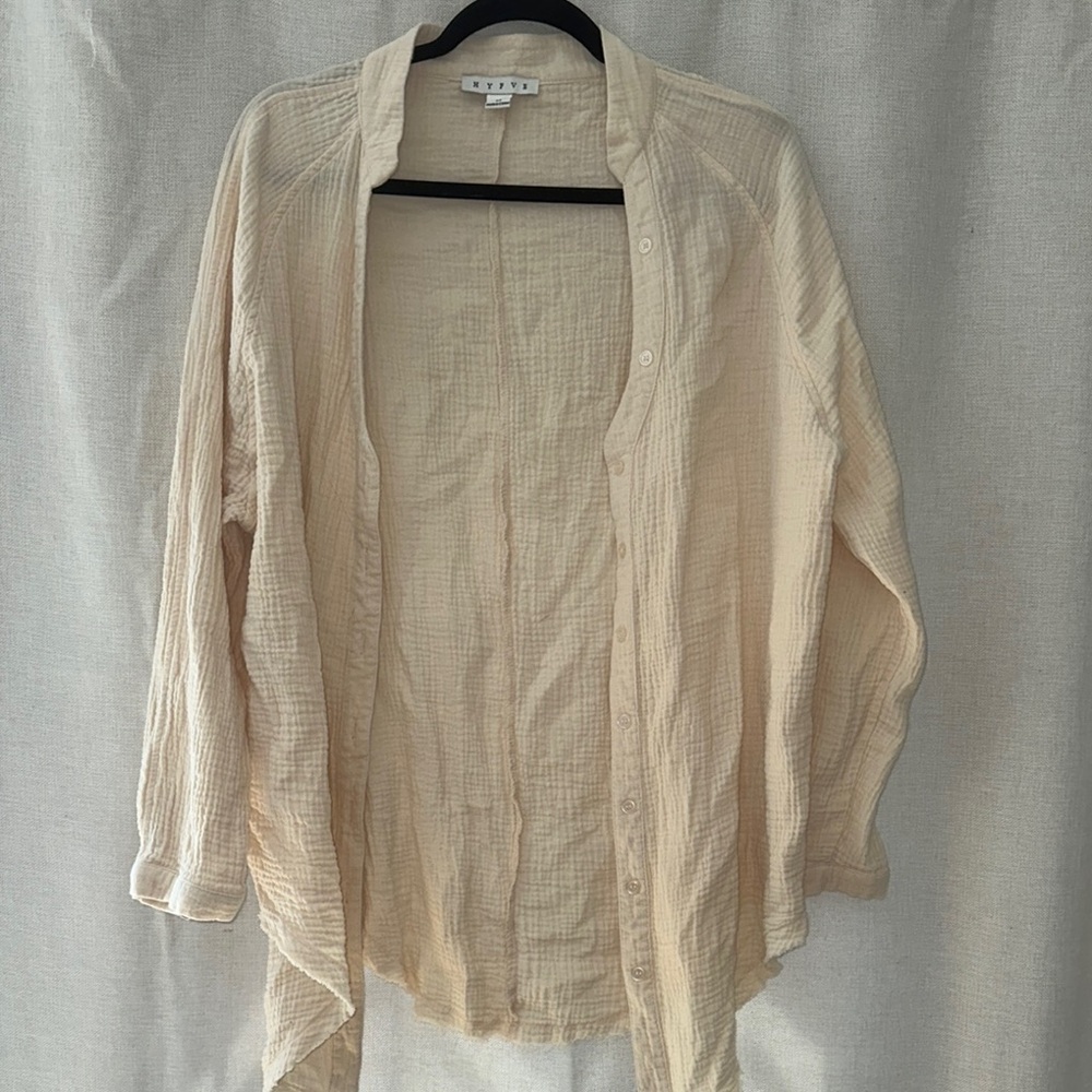 HYFVE Cream Textured Blouse